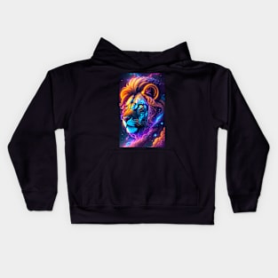 Galactic Lion Close Up Kids Hoodie